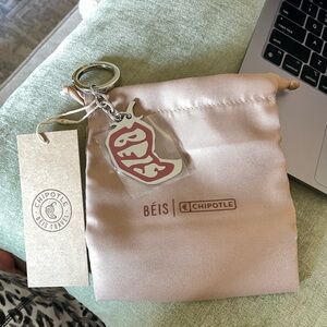 Beis x Chipotle Red Pepper Enamel Keychain Charm Limited Edition Holiday Collab